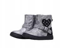 Kozaki damskie - Primigi Kozaki Srebrne Dziecięce Zapinane Wysokie Ze Skórą 21 Jwa - miniaturka - grafika 1