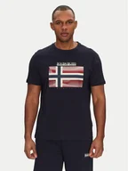 Koszulki męskie - Napapijri T-Shirt S-Lari NP0A4IE51761 Granatowy Regular Fit - miniaturka - grafika 1