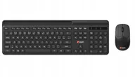 Zestawy myszka + klawiatura - C-Tech C-TECH klawiatura z myszą WLKMC-05B Bezprzewodowy zestaw 2.4GHz CZ Czarny - miniaturka - grafika 1