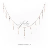 Naszyjniki - ankabizuteria.pl Naszyjnik srebrny CHOKER wiszące sopelki - miniaturka - grafika 1