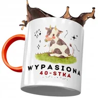 Kubki - Kubek Pomarańczowy na Urodziny 40 40ste 40-ste z Nadrukiem ze Zdjęciem + Opakowanie na prezent (wzór 02) - miniaturka - grafika 1