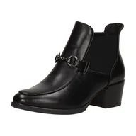 Botki damskie - Czarne botki damskie na obcasie Vinceza 10786 Pu - miniaturka - grafika 1