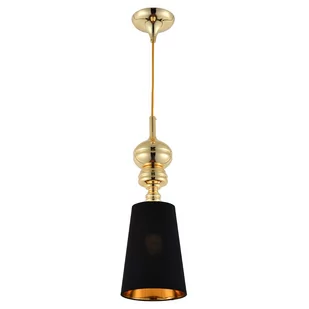 KKS Klasyczna lampa wisząca QUEEN MP-8846-18 abażurowy zwis czarny złoty - Lampy sufitowe - miniaturka - grafika 1