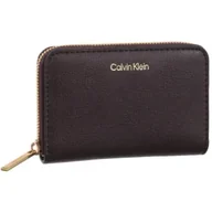 Portfele - Portfel Foil Logo Medium Zip Around Fudge/Espresso LV04F1091G 33A (CK683-b) Calvin Klein - miniaturka - grafika 1