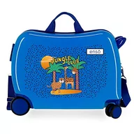 Walizki - Enso Jungle Club dziecięca walizka niebieska 50 x 38 x 20 cm sztywne ABS kombinowane zamknięcie boczne 34 l 1,8 kg 4 koła - miniaturka - grafika 1