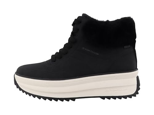 Tom Tailor Damskie sztyblety 6390910007, czarne, rozmiar 39 EU, czarny, 39 EU