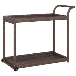 shumee Wózek barowy brązowy 100x45x83 cm polirattan - Wózki na żywność - miniaturka - grafika 1