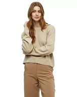 Swetry damskie - Peppercorn Damski sweter z dzianiny z okrągłym dekoltem i długim rękawem, 2105m Pióro Szary Melanż, XS - miniaturka - grafika 1