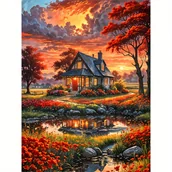 Rękodzieło - TEMU JOZYSH 1 szt. Duży zestaw do DIY Malowania Diamentami 5D, Piękny Krajobraz, Bez 30x40 cm - 11,8x15,7 cala / 40x50 cm - 15,7x19,7 cali, Okrągłe - miniaturka - grafika 1