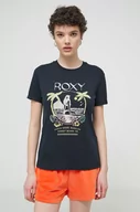 Koszulki sportowe damskie - Roxy t-shirt bawełniany damski kolor czarny ERJZT05699 - miniaturka - grafika 1