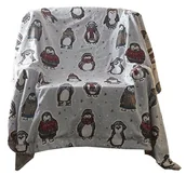 Koce - PINGWINY Święta CIEPŁY KOC świąteczny Pled SHERPA - miniaturka - grafika 1