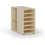 Inne meble biurowe - Dostawna szafka półkowa do biurka PRIMO WOOD, lewa, brzoza - miniaturka - grafika 1