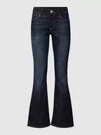 Spodnie damskie - Jeansy z poszerzaną nogawką i średnim stanem z mieszanki bawełny model ‘Bella’ - miniaturka - grafika 1