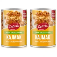 Słodkie kremy i masła - Delecta Kajmak masa krówkowa o smaku orzechowym zestaw 2 x 400 g - miniaturka - grafika 1