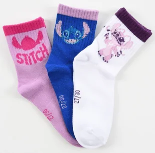 Disney Lilo i Stitch, skarpetki sportowe tenisowe, komplet 3 par dla dziewczynki, bawełna, rozmiar 27/30 - Sun City - Skarpetki dla dzieci Disney Lilo i Stitch, skarpetki sportowe tenisowe, komplet 3 par dla dziewczynki, bawełna, rozmiar 27/30 - Sun City - Skarpetki dla dzieci - miniaturka - grafika 1