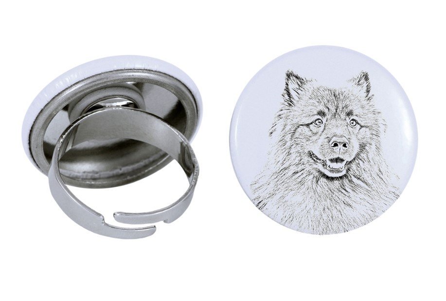 Szpic wilczy, Keeshond - damska biżuteria z podobizną psa, produkt wykonany ręcznie, możliwość dodanie własnego zdjęcia, marka Art-Dog
