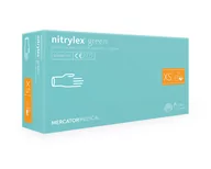 Rękawiczki jednorazowe - Rękawice nitrylowe MIĘTOWE Mercator Medical Nitrylex Green XS bezpudrowe  rękawiczki ochronne100szt. - miniaturka - grafika 1