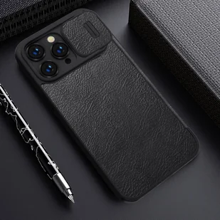 Nillkin Qin Leather Pro Case etui iPhone 14 Pro Max osłona na aparat kabura pokrowiec obudowa z klapką czarny - Etui i futerały do telefonów - miniaturka - grafika 18