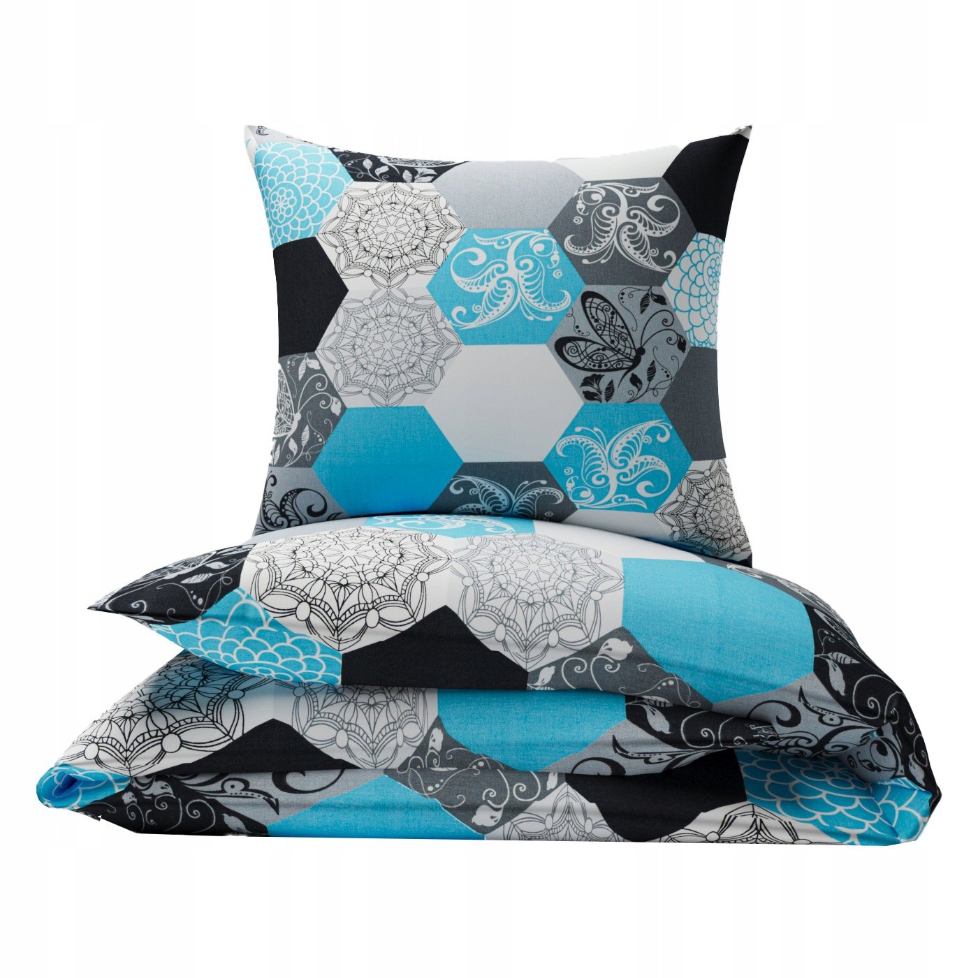 Pościel 120x160 bawełniana dziecięca 50x60 100% bawełna motyle 208blu
