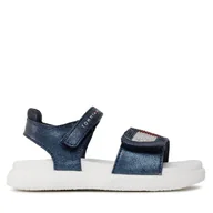 Buty dla dziewczynek - Sandały Tommy Hilfiger Strass Heart Velcro Sandal T1A2-32752-1367 S Granatowy - miniaturka - grafika 1