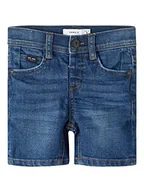 Spodenki damskie - NAME IT Chłopięce szorty jeansowe Slim Fit, niebieski (Dark Blue Denim), 104 - miniaturka - grafika 1