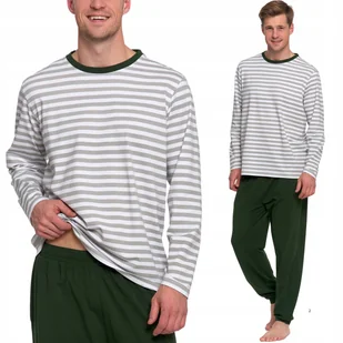 PIŻAMA MĘSKA BAWEŁNIANA W PASKI Z DŁUGIM RĘKAWEM I SPODNIAMI MORAJ 2XL PATT 1 - Piżamy damskie PIŻAMA MĘSKA BAWEŁNIANA W PASKI Z DŁUGIM RĘKAWEM I SPODNIAMI MORAJ 2XL PATT 1 - Piżamy damskie - miniaturka - grafika 1