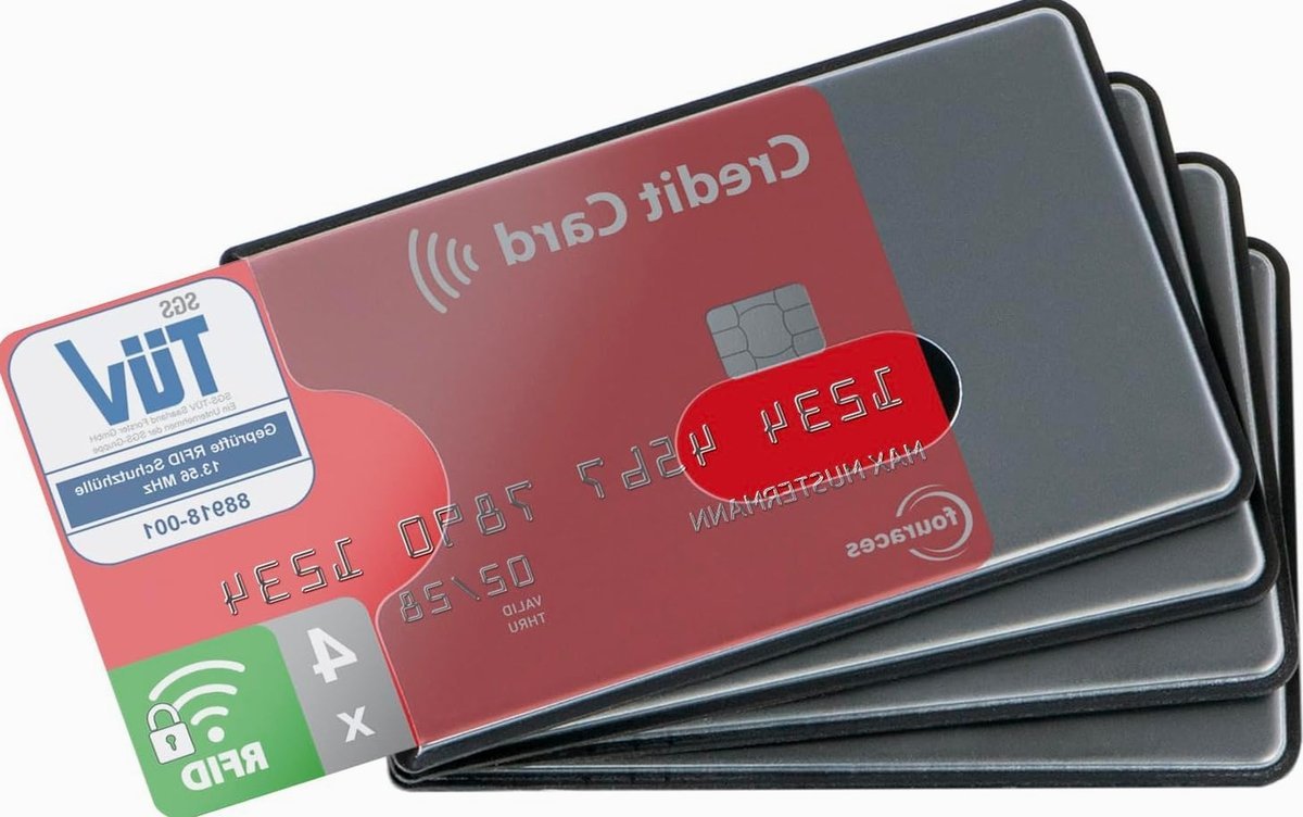 ETUI OCHRONNE 4 SZTUKI NA KARTY PRZEZROCZYSTE PLASTIKOWE BLOKADA RFID