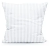 Pościel - Poszewka adamaszkowa 40x40 Tivoli biała paski 1 cm na zakład 20cm 140 g/m2 satynowo atłasowa bawełniana - miniaturka - grafika 1