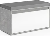 Szafki na buty - Vicco Ławka na buty Iker, 80 x 45 cm, Beton/Biały - miniaturka - grafika 1