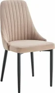 Krzesła - kontrast Krzesło tapicerowane nowoczesne do jadalni salonu welurowe Eva2 taupe - miniaturka - grafika 1