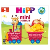 Desery dla dzieci - HiPP Mini Deser Bio, jabłko, brzoskwinia, mango, po 5 miesiącu, 4 x 100 g - miniaturka - grafika 1