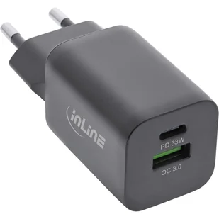 InLine 31508C ładowarka do urządzeń przenośnych Smartfon, Tablet, Uniwersalne Czarny Prąd przemienny Szybkie ładowanie Wewnętrzna - Ładowarki do telefonów - miniaturka - grafika 1