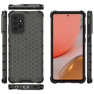 Honeycomb etui pancerny pokrowiec z żelową ramką Samsung Galaxy A72 4G czarny - Etui i futerały do telefonów - miniaturka - grafika 12