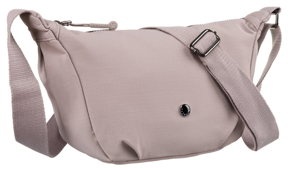 Mała torebka damska crossbody PETERSON fioletowa modna sportowa listonoszka z szerokim paskiem