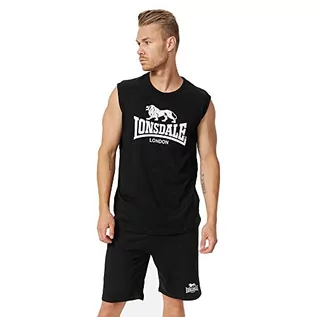 Koszulki męskie - Lonsdale Clopton T-shirt męski, czarny/biały, XL - grafika 1