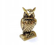 Figurki dekoracyjne - FIGURKA DEKORACYJNA NA BIURKO, MOSIĘŻNA SOWA, PTAK PUCHACZ - miniaturka - grafika 1