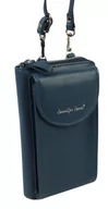 Portfele - Damski Pionowy Portfel Na Pasku Jennifer Jones z Funkcją Torebki 1125-1 Portfelo-Torebka NIEBIESKI 19 x 12 x 6 [cm] - miniaturka - grafika 1