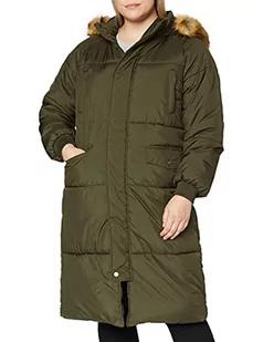 Urban Classics Damska kurtka oversize ze sztucznego futra, Wielokolorowa (ciemnooliwkowy/beżowy 01481), M - Kurtki damskie - miniaturka - grafika 1