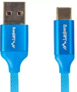 LANBERG LANBERG Kabel Premium USB CM AM 2.0 1m niebieski QC 3.0 + EKSPRESOWA CA-USBO-22CU-0010-BL - Kable komputerowe i do monitorów - miniaturka - grafika 3