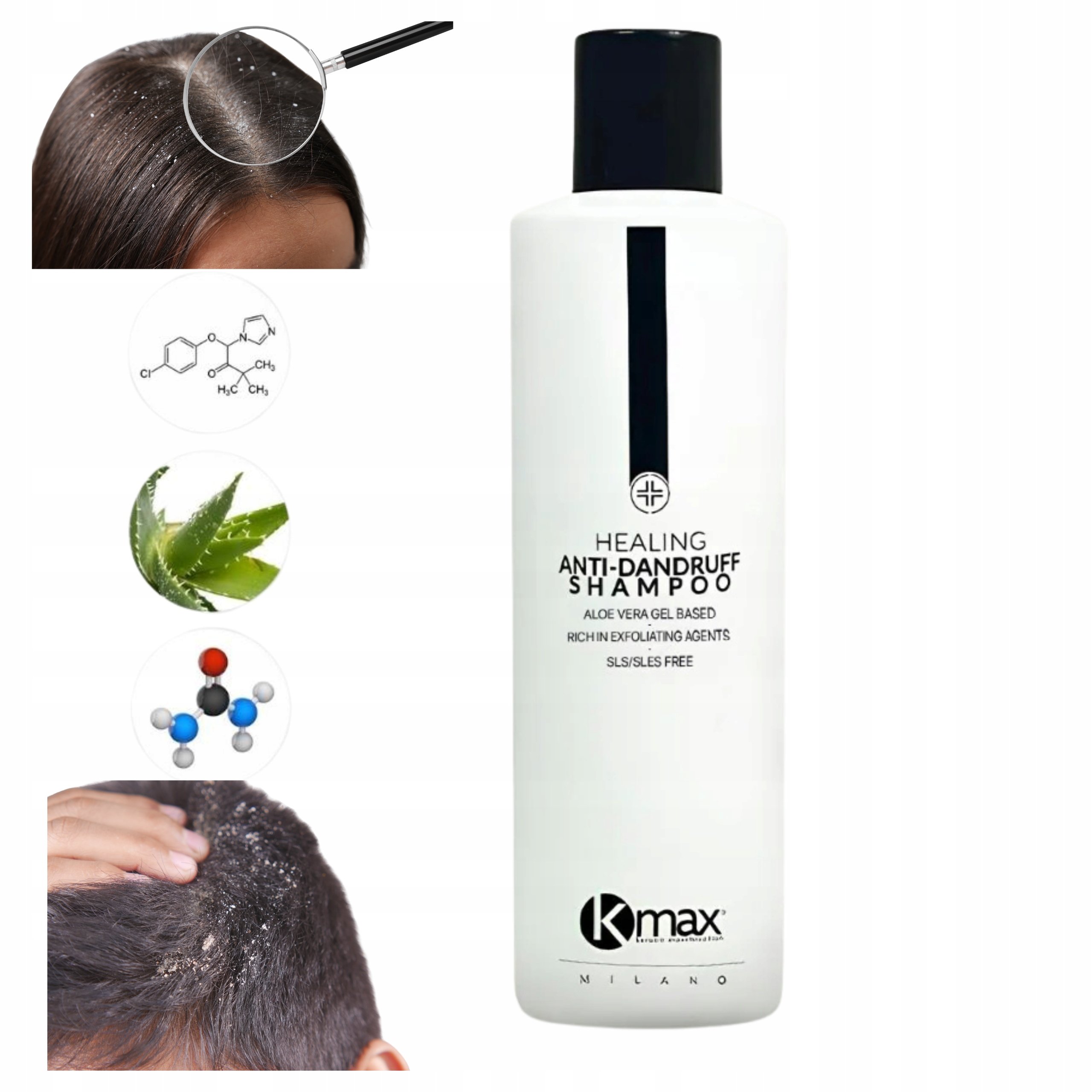 Kmax Szampon Przeciwłupieżowy Swędzenie Łojotok Przeciwzapalny Aloes 250ml