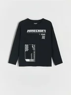 Bluzki dla chłopców - Reserved - Longsleeve Minecraft - czarny - miniaturka - grafika 1