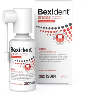 Odświeżacz do ust Isdin Bexident Gum Chlorhexidine Spray 40 ml (8470002244023) - Płyny do płukania jamy ustnej - miniaturka - grafika 1