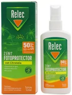 Balsamy i kremy do opalania - Spray do ochrony przeciwsłonecznej Relec Photoprotector 2 In 1 Citronella Spray SPF50 100 ml (8470002095595) - miniaturka - grafika 1