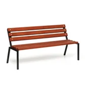 Ławki ogrodowe - Ławka na zewnątrz sztaplowalna z oparciem, 1500 mm, mahoń ciemny - miniaturka - grafika 1