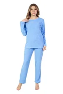 Piżamy damskie - Damska piżama frotte Emily II niebieska 3XL - miniaturka - grafika 1