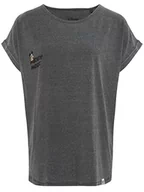 Koszulki i topy damskie - Recovered Damska koszulka Disney Mickey Mouse Off Centre Print Grey Marl Womens Boyfriend by M T-Shirt, M, grey marl, M - miniaturka - grafika 1