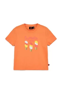 Koszulki dla dziewczynek - Lego t-shirt bawełniany dziecięcy kolor pomarańczowy - grafika 1
