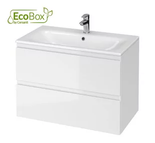 Zestaw Cersanit Moduo umywalka z szafką 80 cm zestaw meblowy biały S801-316-ECO - Szafki łazienkowe - miniaturka - grafika 1