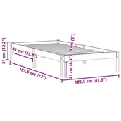 Łóżka - Rama łóżka bez materaca, 100x190 cm, lite drewno sosnowe Lumarko! - miniaturka - grafika 1