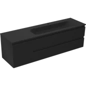 Szafki łazienkowe - Mexen Orio szafka łazienkowa 160 cm z umywalką Vela prawą, 2S, 1D, czarna mat - 91A13-16047-3-BBFFF71-W23P71 - miniaturka - grafika 1